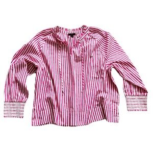 J. CREW COTTON SMOCKED CUFF POPOVER TOP SIZE 3X ARTSY CHIC CASUAL ELEVATED BASIC